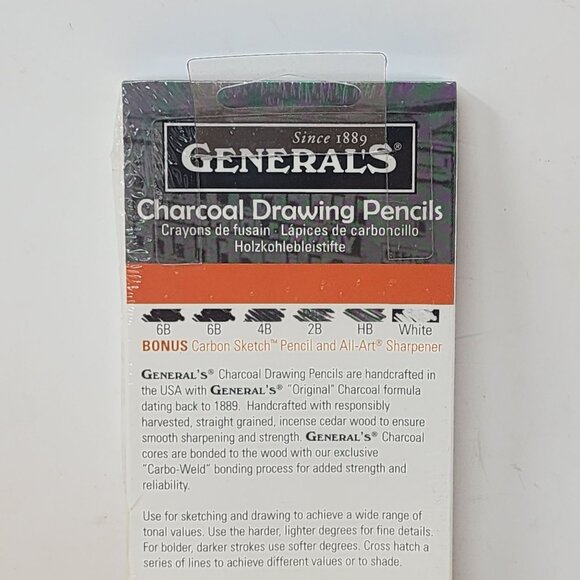 Generals Original Charcoal Drawing Pencils Assorted Degrees With Mini Easel - Picture 3 of 9